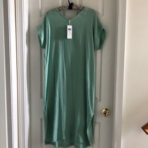 Mint Eileen Fisher Organic Cotton gauze dress.